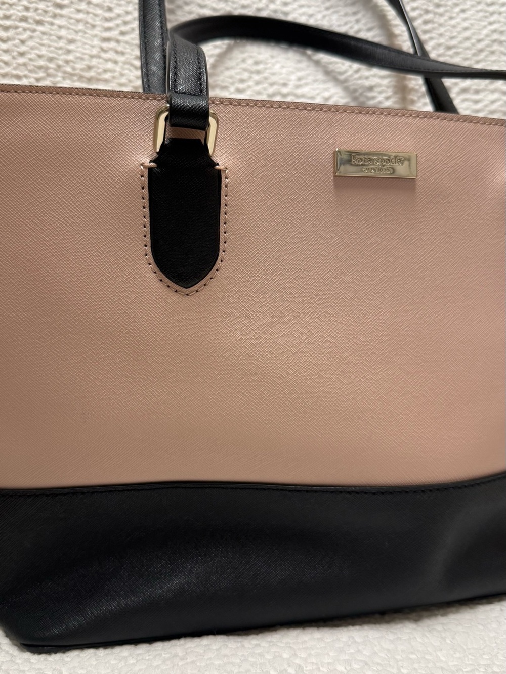 Kate Spade | Blush Pink & Black Tote Bag with Matching Wallet - Picture 2 of 13